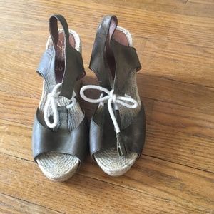 Gaimo lace up wedge espadrilles with tassels